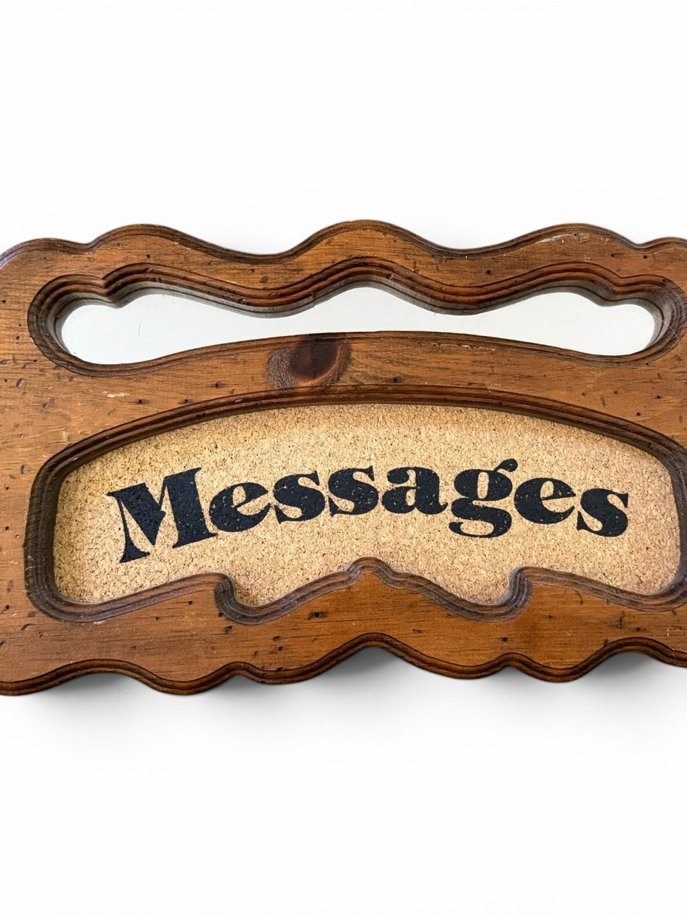 Scalloped Wooden Cork Message Board - Brown